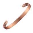 thumbnail image 3 of 2 Pack Matte Pure Copper Magnetic Bracelet Solid Copper Dome Cuff Bangle by MDream, 3 of 8