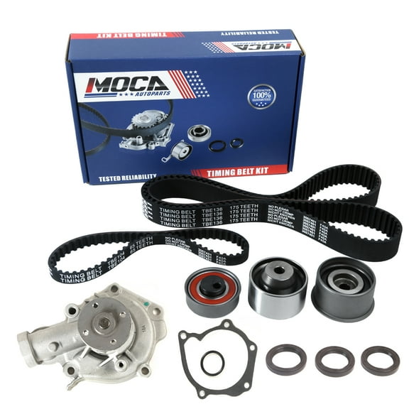 MOCA AUTOPARTS Timing Belt Kit with Water Pump Fit for 2001-2004 Hyundai Santa Fe 2.4L & 1999-2005 Hyundai Sonata 2.4L & 2002-2006 Kia Optima 2.4L