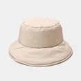 thumbnail image 3 of CoCopeaunts Bucket Hat for Women Winter Fashion Solid Color Thick Warm Basin Hat Down Wide Brim Men Fisherman Hat Windproof Warm, 3 of 8