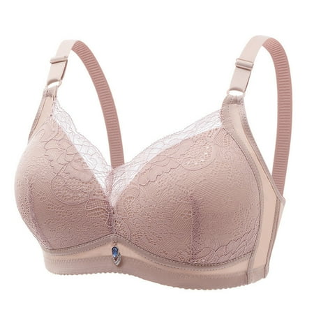 

loopsun Summer Savings Clearance 2023! for Womens Plus Size Bra Woman s Solid Color Lace Lingerie Comfortable Bra Underwear No Rims Bra