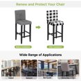 thumbnail image 5 of Black White Buffalo Check Bar Stool Cover Set of 2, Farmhouse Plaid Modern Geometric Stretch Bar Chair Cover, Removable Washable Pub Counter Stool Chair Slipcover for Kitchen Dining Room Pub Cafe, 5 of 9