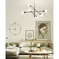 thumbnail image 6 of Aiwen Modern Pendant Light Sputnik 6 Lights Linear Chandelier Black, 6 of 8