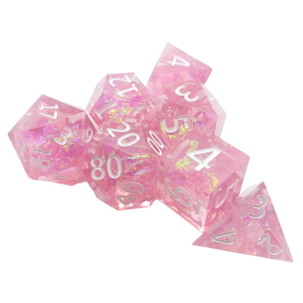 Dados translúcidos de 16 mm de 7 piezas para , , RPG, juegos de , juegos - Rosa Rosado