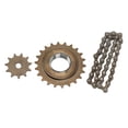 thumbnail image 1 of Juego de cadena de piñón para bicicleta eléctrica con piñón de orificio 410 Gold 11T H, cadena de 38 eslabones, Kit de volante 22T, 1 of 12