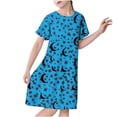 thumbnail image 1 of RXIRUCGD 2025 Vêtements d'Été pour Enfants 3-12 Ans Mode Imprimée Pyjama Rêveur Mi-Mollet Chemise de Nuit, 1 of 5