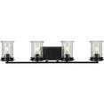 thumbnail image 2 of Progress Lighting Winslett 4-Light Bath Light, Matte Black, Seeded Glass, 2 of 7