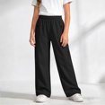 thumbnail image 5 of Miqool Girls Wide Leg Cargo Pants Elastic Waist Loose Fit Casual Lightweight Palazzo Pants with Multi Pockets for 5-16 Years, 5 of 5