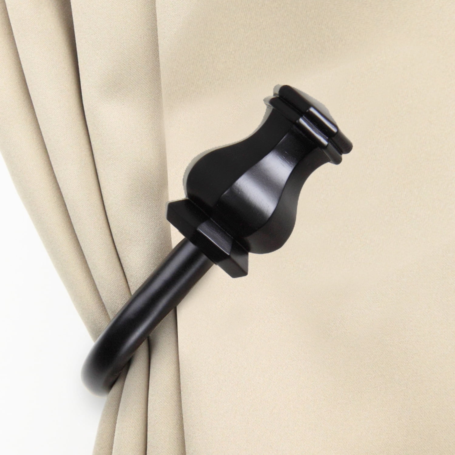 Nolan Curtain Rod Holdback - Black