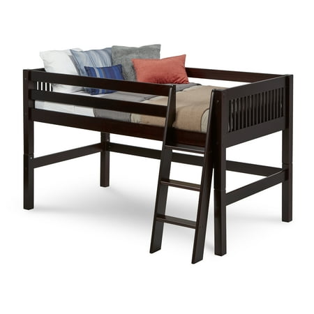 Camaflexi Twin Size Low Loft Bed Mission Headboard Cuccino Camaflexi Twin Size Low Loft Bed Mission Headboard Cuccino Finish