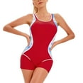 thumbnail image 4 of Womens Sports Swimwear Conservative Color-Block Sexy One Piece Backless Swimsuit Bathing Suit, 4 of 6