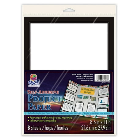 Friendly Inks - Project Paper Craft Paper, Black (2004), Self-adhesive paper is inkjet printer friendly By Pacon