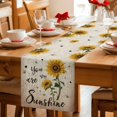 thumbnail image 5 of Vintage Sunflowers Cotton Linen Table Runner for Dining Kitchen, Spring Summer Retro Bees Yellow Floral Wedding Outdoor Party Tablerunners, Dresser Scarf Coffee Tablecloth Runners 13x120 Inches, 5 of 9