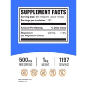 BulkSupplements Magnesium Oxide Powder- 835mg per Serving - 1 Kilogram (2.2 lbs) - 1198 Servings