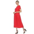 thumbnail image 3 of White Mark Women's Short Sleeve Drop Waist Maxi Dress, 3 of 6