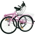 thumbnail image 5 of KFFKFF Three-Wheeled Bicycle with 24'' Tires, 7-Speed Adult Tricycle, Foldable Trike for Adults, Pink, 5 of 9