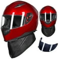 thumbnail image 1 of ILMFullFaceMotorcycleStreetBikeHelmetwithRemovableWinterNeckScarf+2VisorsDOT(S,Red), 1 of 7