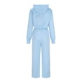 thumbnail image 4 of 2PCS Active Tracksuit Women's Color Match Drawstring Zipper Hooded Elastic Waist Pockets Pants Sets 2 Piece Exercise Suit Set S-172 Blue S, 4 of 6