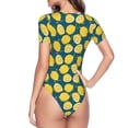 thumbnail image 4 of The Xecao Lemon Women's Crew Neck Body Suit, a short-sleeved bodysuit and basic swimsuit, both comfort and style for dating and daily life, 4 of 9