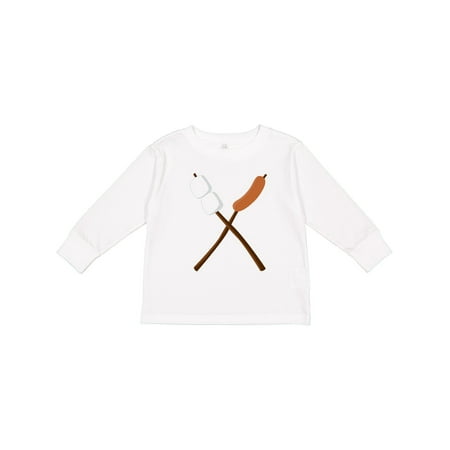

Inktastic Hot Dog on a Stick Camping Gift Toddler Boy or Toddler Girl Long Sleeve T-Shirt