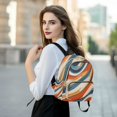 thumbnail image 6 of FORMRS Mini Backpack Purse for Women Travel Daypack Casual Shoulder Bag, Beige Abstract Wavy, 6 of 7