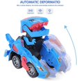 thumbnail image 3 of Coche LED de dinosaurio transformador 2 en 1 oso de fresa con luz y música Azul, 3 of 7