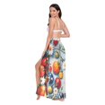 thumbnail image 3 of FORMRS Womens Long Sarong Beach Wrap Semi-Sheer Bikini Skirt Bathing Swimsuit Cover Up, Red Tomatoes, 3 of 7