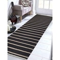 thumbnail image 1 of Get My Rugs D00116H0609G33 2 ft. 6 in. x 12 ft. Hand Woven Flat Weave Kilim Wool Runner Area Rug, Contemporary - Charcoal Cream, 1 of 1