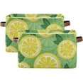 thumbnail image 2 of GZHJMY Summer Lemon Storage Basket with Handles Collapsible Storage Bins Canvas Fabric Storage for Shelves Closet Bedroom Living Room 1Pack Collapsible Organizer, 2 of 7