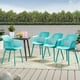 Emmanuel Outdoor Modern Dining Chair, Set of 4, Teal - Walmart.com