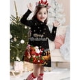 thumbnail image 3 of Vestido navideño 2025 para niños, manga larga, estampado completo, informal, alce, ropa de Navidad para niñas, traje de fiesta de Año Nuevo de Papá Noel, 3 of 4
