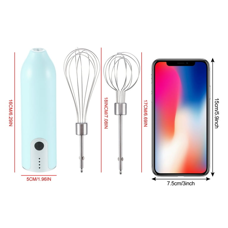 Vearear 1 Set Electric Egg Blender Three Gears Speed Adjustment Stainless Portable Labor-saving Baking Non-Stick USB Rechargeable Automatic Egg Whisk
