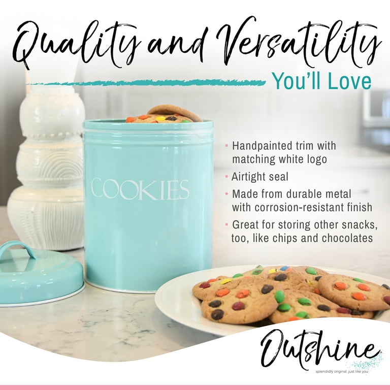  Blue Donuts Vintage Cookie Jar - Cookie Jars for Kitchen  Counter, Airtight Jar Cookie Containers, Ivory Cookie Tin, Cookie Tins with  Lids for Gift Giving, Large Cookie Jar: Home & Kitchen