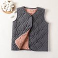 thumbnail image 2 of Odeerbi Teen Boys Girls Quilted Puffer Vest Fall Winter Thermal Gilet Down Vest Children's Single Breasted Thick Fleece Warm Sleeveless Jacket Coat Teen Clothes Gray, 2 of 4