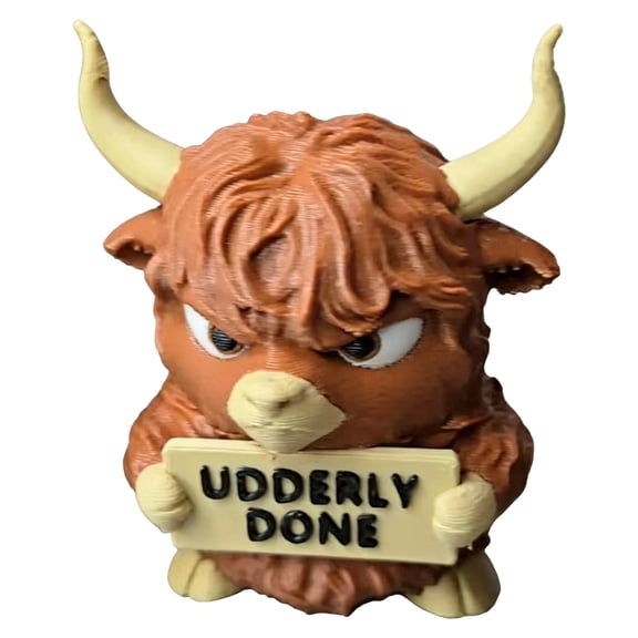 Sassy Resin Highland Cow Figurine, Cute Attitude Farm Animal Sculpture Desktop Bookshelf Rustic Decor (Style E Highland Cow)