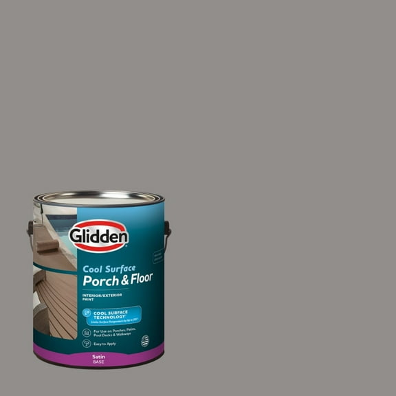 Glidden Porch and Floor with Cool Surface Technology Satin Interior/Exterior Paint, Antique Silver, 1 Gallon