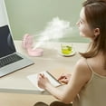 thumbnail image 5 of Portable Desk Fan, Handheld Spray Folding Fan, Color Changing Light, 1200mAh Rechargeable Battery, 3 Wind Speeds, 110° Adjustable, Makeup-Friendly, for Travel Home Office, 5 of 8