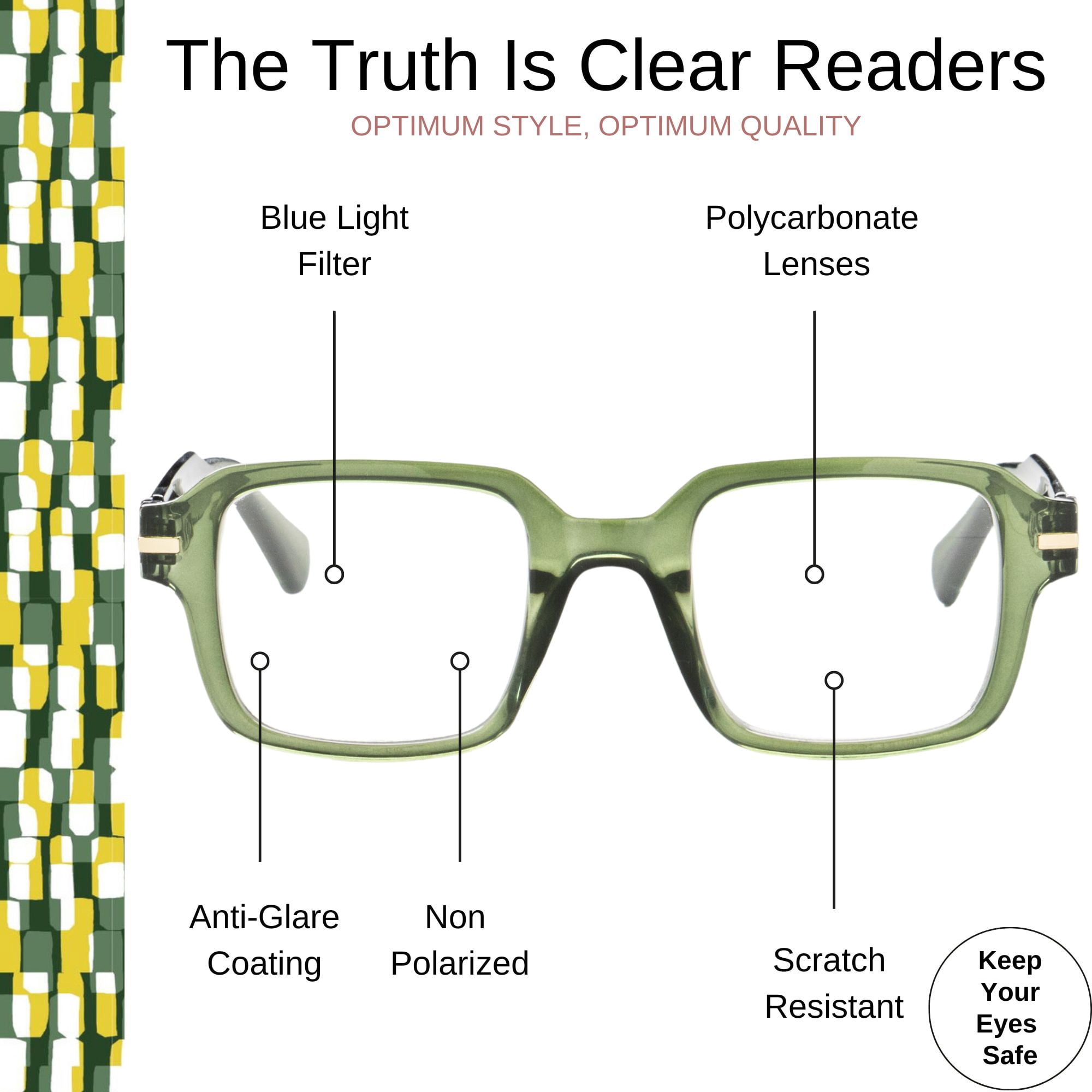 Optimum Optical Signature Blue Light Filtering Readers - The Truth is Clear, +1.75