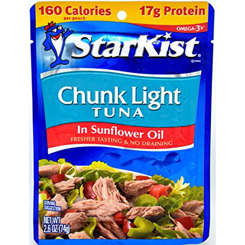 Chunk Light Tuna In Sunflower Oil, 2.6Ounce Pouch (Pack Of 4