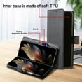 thumbnail image 5 of Compatible with Samsung Galaxy Z Fold 5 Case, Classic PU Leather Durable Slim Thin Full-Body Protective Shockproof Magnetic Closure Phone Case for Samsung Galaxy Z Fold 5 5G, Black, 5 of 6