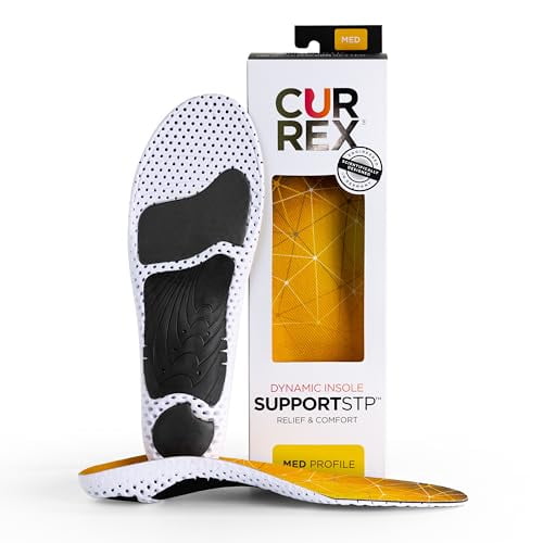 CURREX SupportSTP – Semelle de Soutien de la Voûte Plantaire avec Coussin Supérieur et Flux d'Air, Coque Robuste pour Moins de Fatigue – Inserts de Chaussures Confortables, Athlétiques, Décontractés et de Travail, Hommes et Femmes – Voûte Plantaire Moyenne, TG