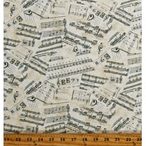 Cotton Sheet Music Musical Scales Sonata Antique Vintage Cotton Fabric Print by the Yard (MUSIC-CD3095-ANTIQUE)