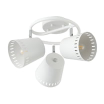 Matte White Semi Flush Mount Ceiling Light, 3-Light Room Lights for Bedroon, Living Room & Dining Room