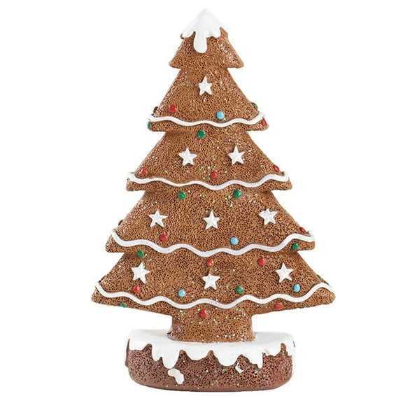 TNSAWRRYOE Gingerbread Christmas Tree Decor,  Resin Holiday Tabletop Ornament,Festive Xmas Home Decoration (15cm/5.9in Height)