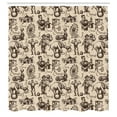 thumbnail image 3 of Ambesonne Circus Shower Curtain, Sketch Fun Clown Magician, 69"Wx84"L, Beige Dark Brown, 3 of 5