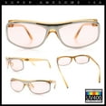 thumbnail image 2 of 90s Style Flat Top Half Rim Narrow Rectangle Wrap Sport Sunglasses Peach Silver - Peach, 2 of 8