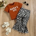 thumbnail image 5 of Odeerbi Baby Boy Girl Clothes Toddler Outfit Fashion Solid Color Short Sleeve Top Leopard Print Flared Pants Suit Brown, 5 of 9