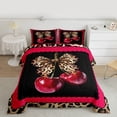 thumbnail image 2 of Feelyou Leopard Print Bow-tie Twin Comforter Sets, Cartoon Red Cherry Bedding Set, 2-Piece, 2 of 8