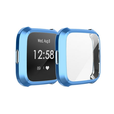 EEEKit Compatible Fitbit Versa Lite Screen Protector Case, TPU Rugged Bumper Case Cover All
