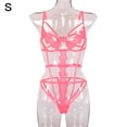 thumbnail image 1 of Mono de lencería sexy body de vendaje erótico de encaje de flores huecas, S, rosa AweSitey XX000114-03, 1 of 7