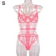 thumbnail image 1 of Mono de lencería sexy body de vendaje erótico de encaje de flores huecas, S, rosa tholdsy XX000114-03, 1 of 7